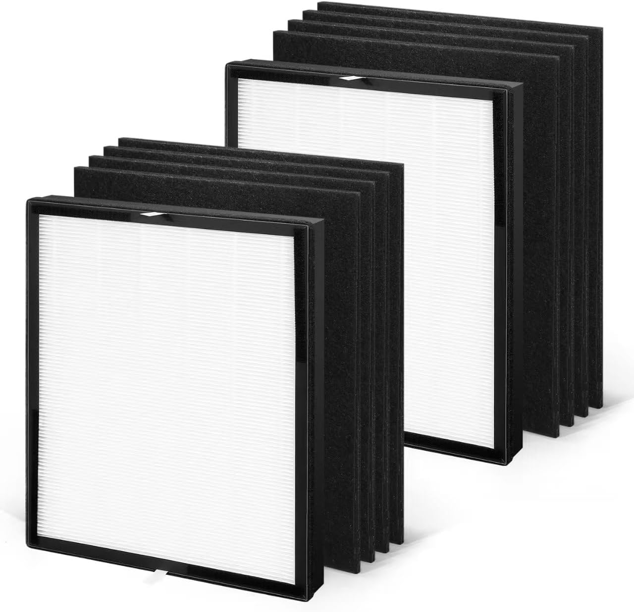 Busy Bee Replacement Filter Compatible with A-Len A350 Air Purifier, consisting of 2 Genuine HEPA Filters + 8 Carbon Fiber pre-Filters. Replacement Part Number: BF15A