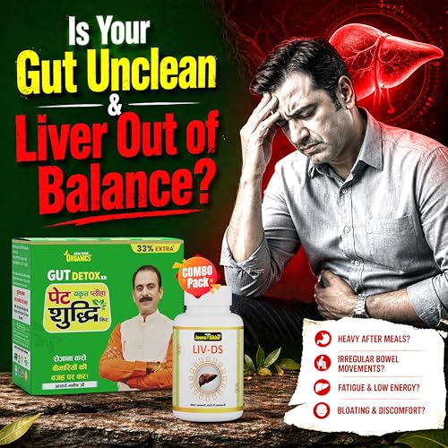 Image of Jeena Sikho Ayurvedic Detox Combo | Pet Yakrit Pleeha Shuddhi Kit + LIV-DS Capsules | Liver Cleanse & Gut Detox Kit | With Guduchi & Bhumiamla | Improves Digestion, Immunity & Metabolism