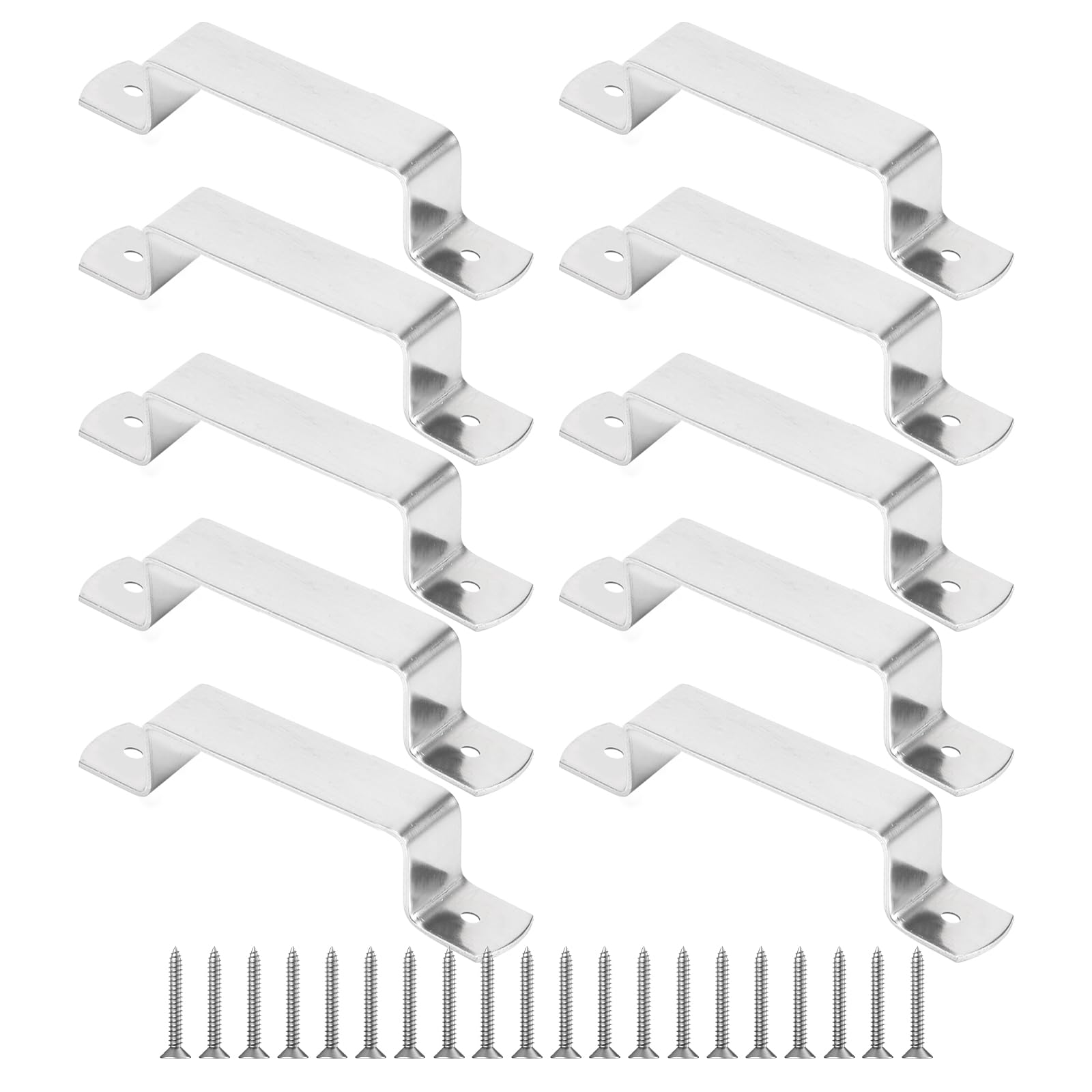 10 Pack Fence Post Security Brackets for 4inch, 304 Stainless Steel Rustproof Post Clamp Brackets with Screws