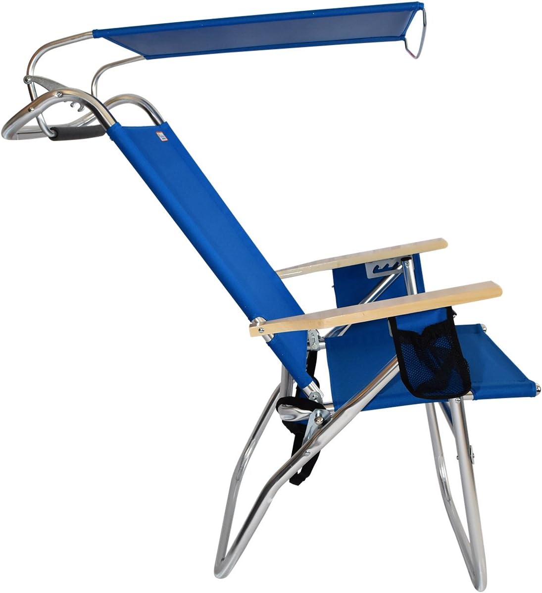 Amazon Com 18 High Seat Big Tycoon Beach Chair W Canopy Blue Sports Outdoors