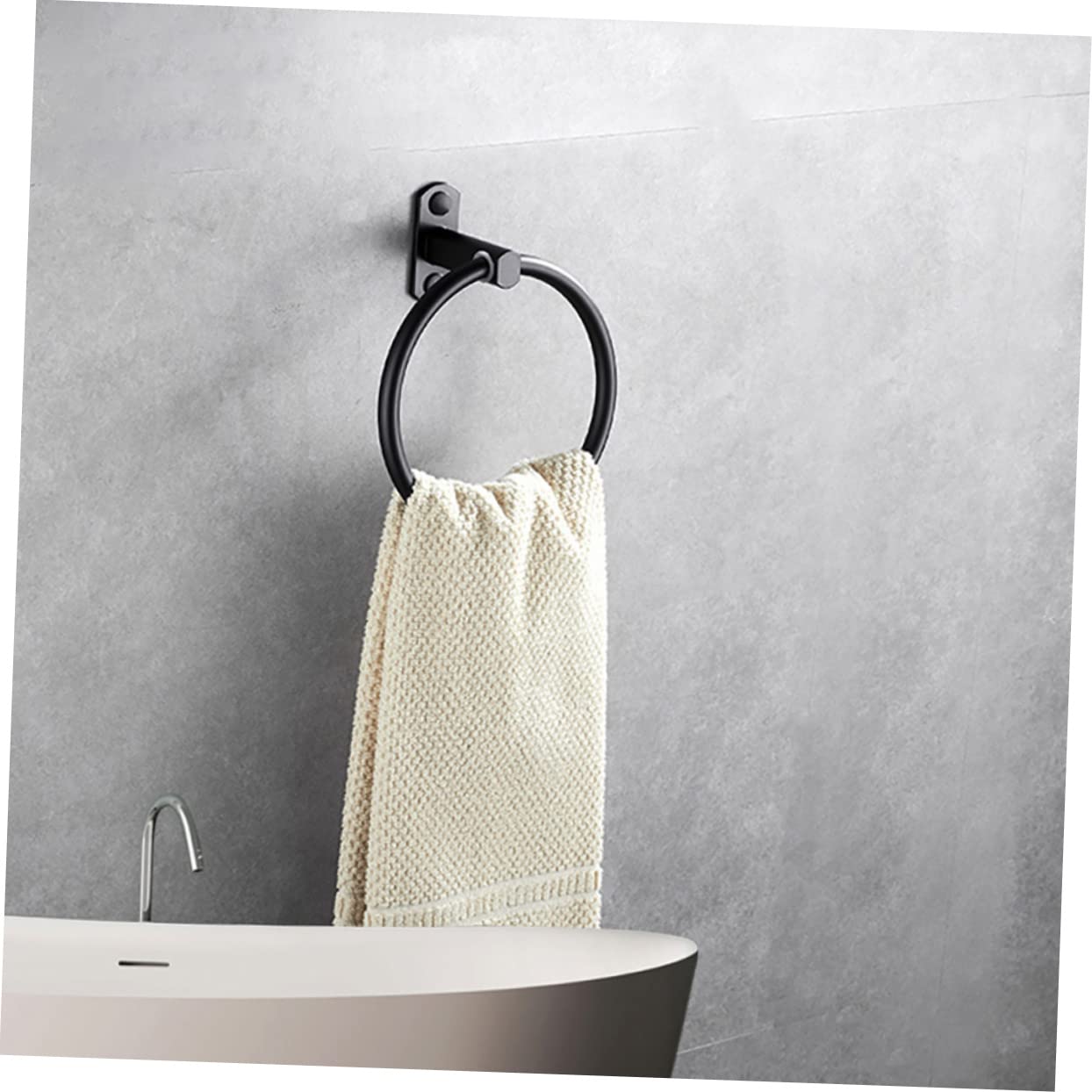 DOITOOL 2piezas Toallero De Negro Anillo De Toalla Sin Perforación Soporte para Baño y Cocina Instalación y Práctica