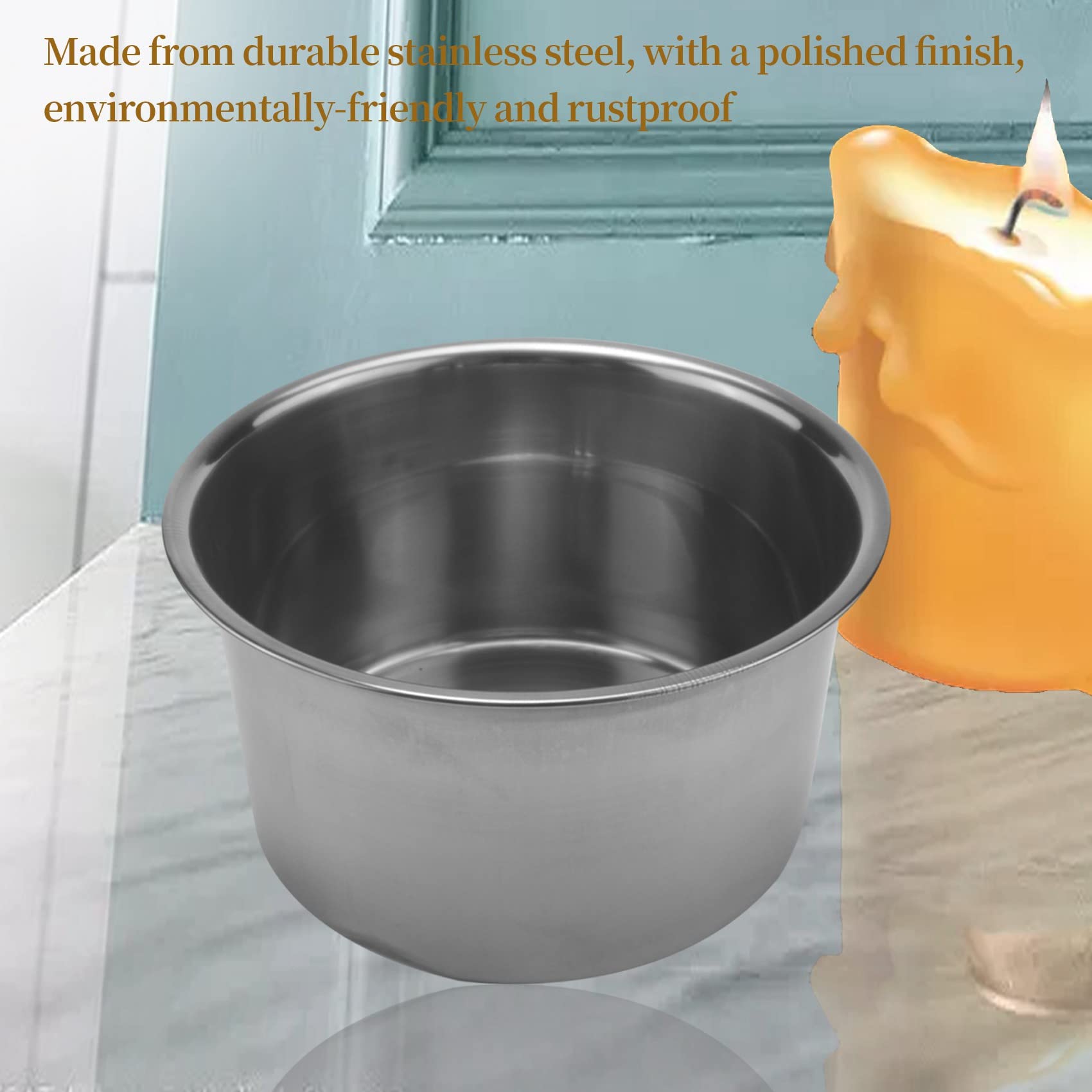 Kqcibz 4 Set Stainless Steel Double Boiler Long Handle Wax Melting Pot, Pitcher & Mixing Spoon Candle Soap Making, DIY Scented Candle Hand Craft Tools