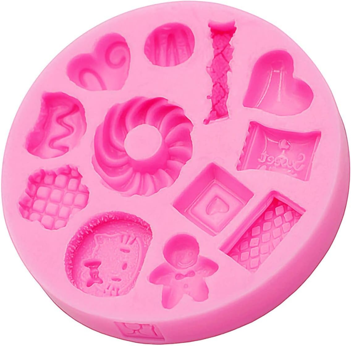 Cute Mini Candy Cookies Silicone Mold Set Crafting Tool Projects Epoxy Fondant Pendant Cake Topper Decoration Desserts Jelly Shots Gum Paste Resin Pudding Crystal Trinket Jello, One Size