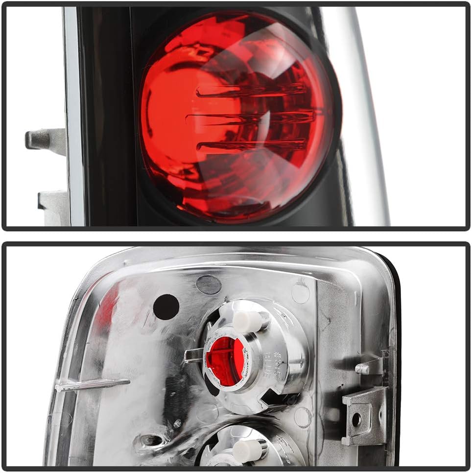 ACANII - For 2000-2006 Chevy GMC Tahoe Suburban Yukon Denali Barn Door Black Tail Lights Brake Lamps Driver & Passenger