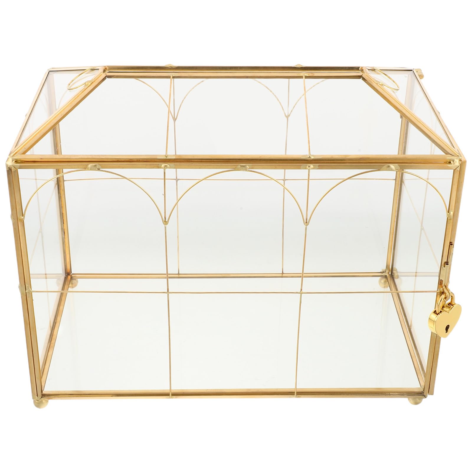 Gadpiparty Hochzeitskartenbox Minimalistisches Design Elegante mit Sicherem Schloss aus Glas und Eigenem Kartenfach für Hochzeit und Feierlichkeiten Geeignet
