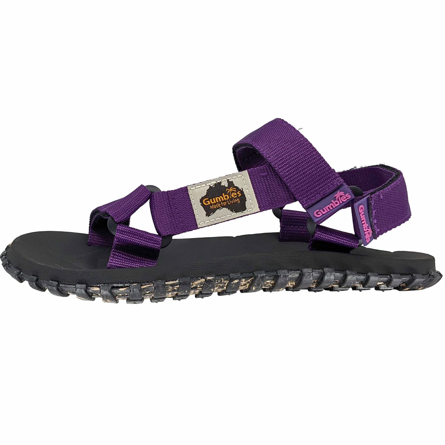 Gumbies Scrambler - Trekkingsandalen mit robuster Sohle aus wiederverwerteten Autoreifen, Riemen aus recycelten PET-Flaschen, ergonomisches Fußbett