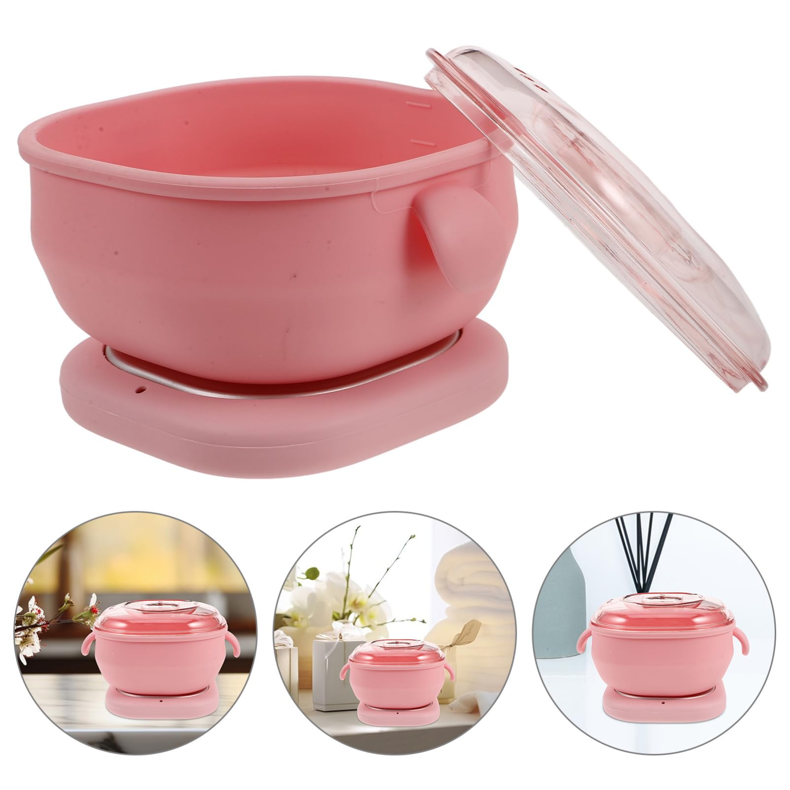 Scaldacera Elettrico per Depilazione, Pentola in Silicone Pieghevole Rosa | Riscaldamento Rapido e Uniforme, Non Aderente e Facile da Pulire, per Ascelle e Gambe, Casa o Salone