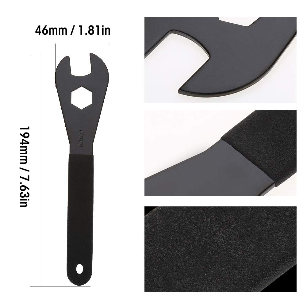 Agiferg Clé Conique pour Moyeu d'Essieu Ouvert de Vélo Outil de Réparation de Bicyclette 2 Pcs Agiferg Clé Conique pour Moyeu d'Essieu Ouvert de Vélo Outil de Réparation de Bicyclette 2 Pcs