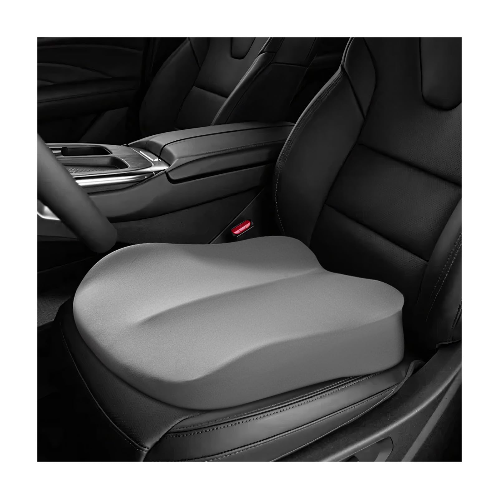Car Seat Cushion, Ergonomic Memory Foam Auto Booster Seat Pad with Nonslip Bottom, Comfortable Vehicle Cushion for Short People Driving Fit for Sedan Truck SUV, Car Accessories (Gray)