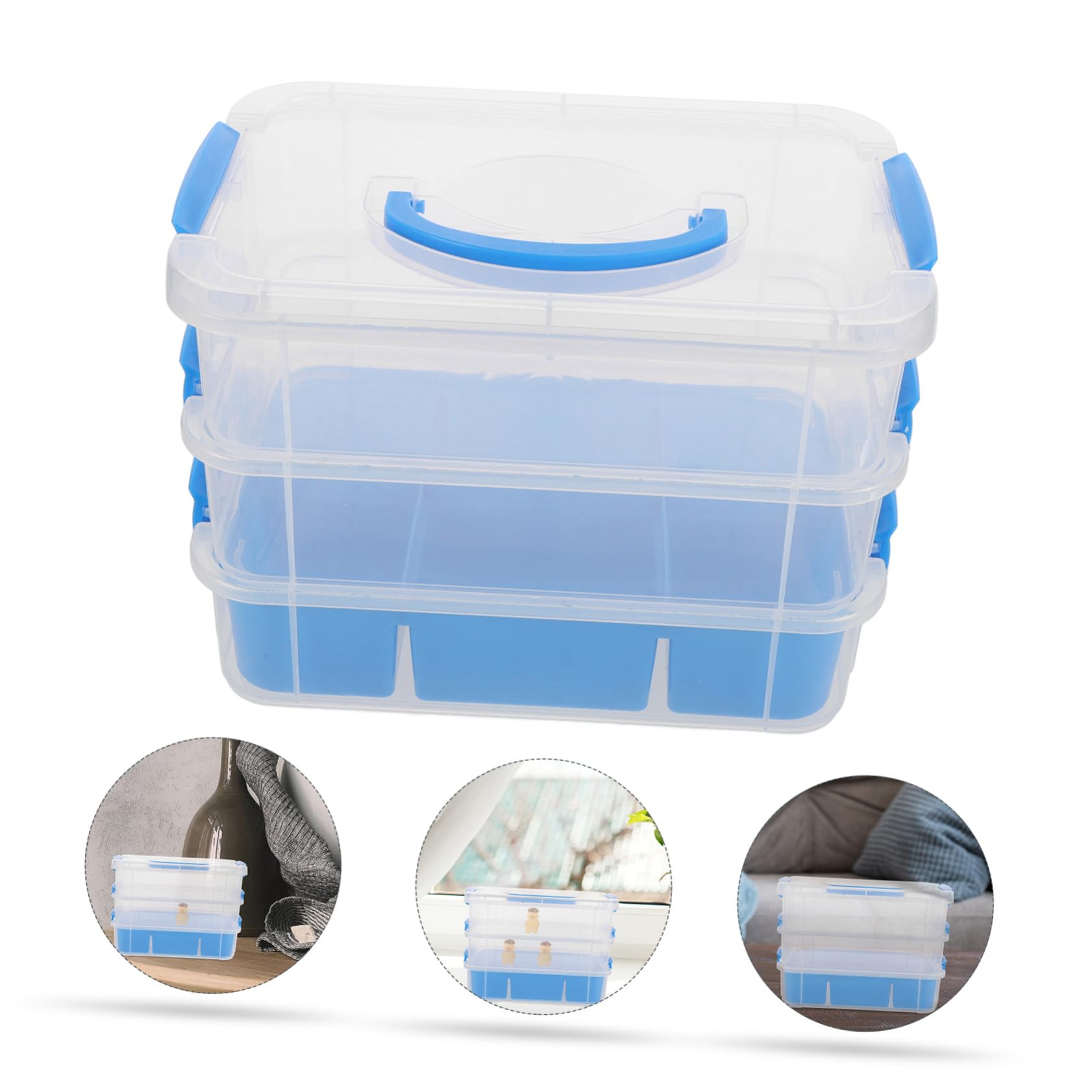 ULTECHNOVO Transparente Stapelbare Aufbewahrungsboxen aus Kunststoff für Spielzeug Bastelbedarf Puzzles und Perlen Praktische Ordnungslösung für Zuhause und Schule
