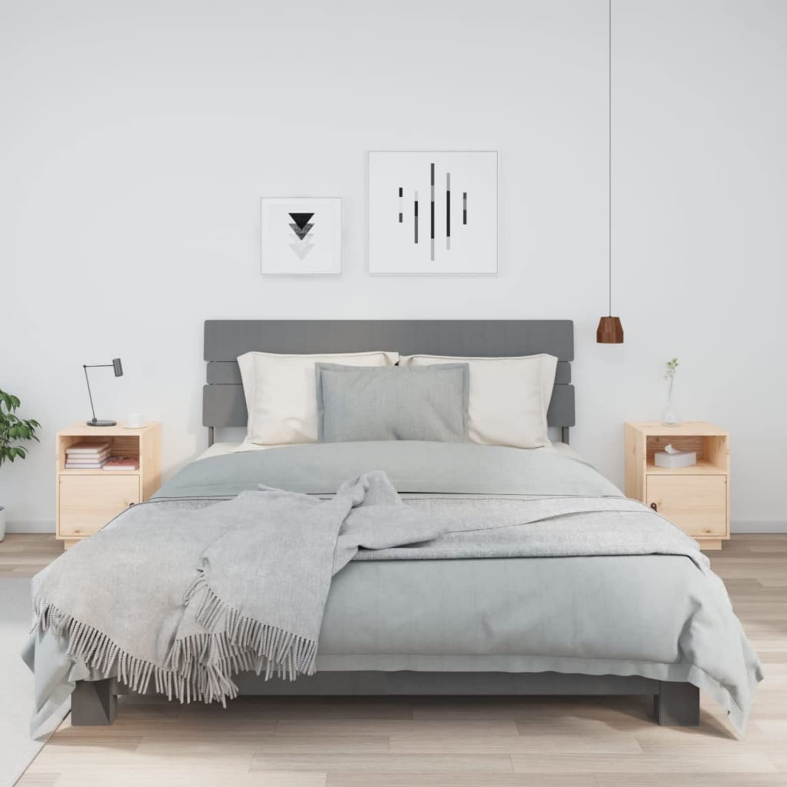 Chevet de lit en pin massif 40cm table de nuit bois lot de 2 de chambre