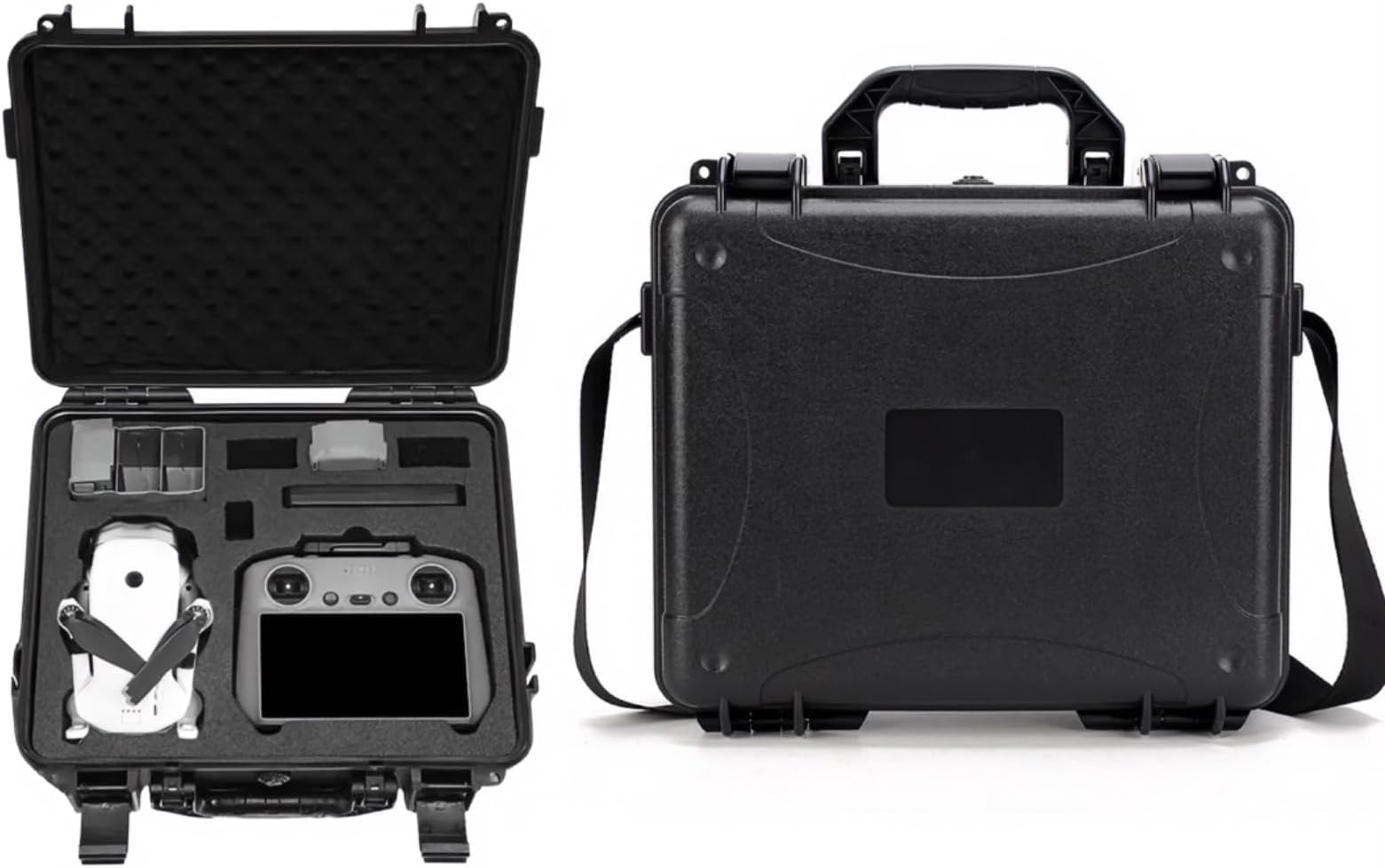 Hard Waterproof Case Compatible with DJI Lito X1 — Shockproof, O-Ring Sealed, Foam-Lined for Drone & Controllers (With Strap)