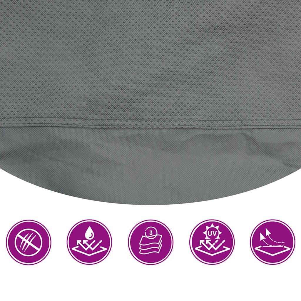 vidaXL Funda de Remolque de Caballo Tela no Tejida Gris 396x178x250 cm, Funda para Caja de Caballos, Cubierta de Remolque para Caballos, Lona Remolque para Caballos