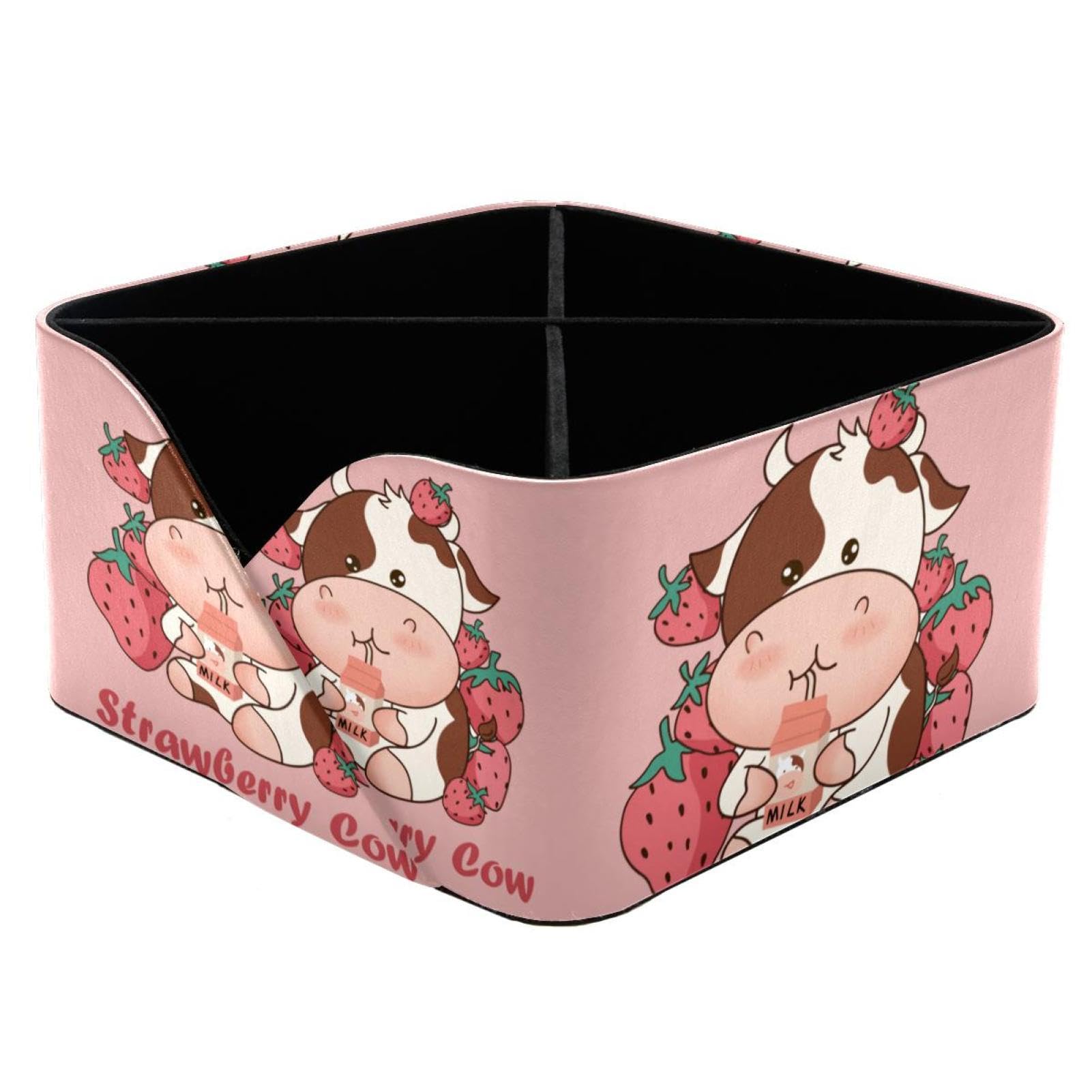 Organiseur de bureau motif vache fraise pour résoudre le désordre des stylos
