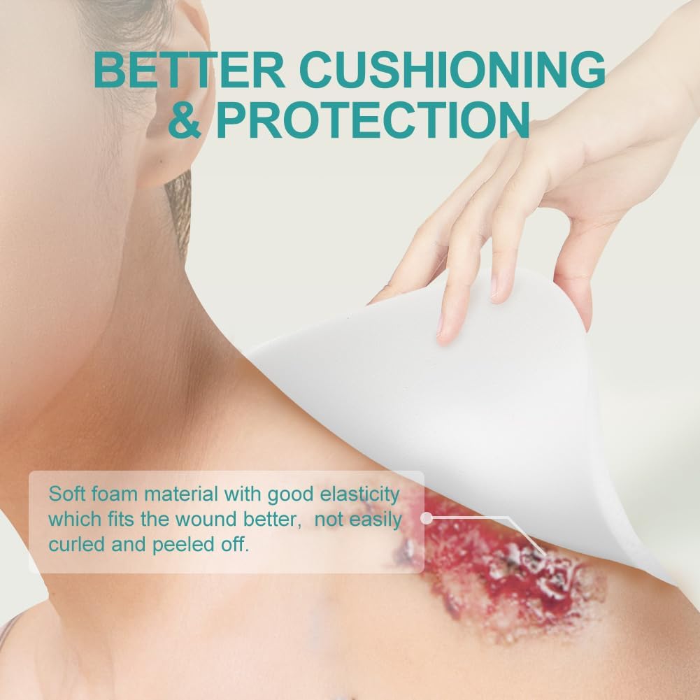 Dimora Upgrade 10 Packs Silver Antibacterial Alginate Wound Dressing Pads+Dimora Silicone Foam Dressing Without Border