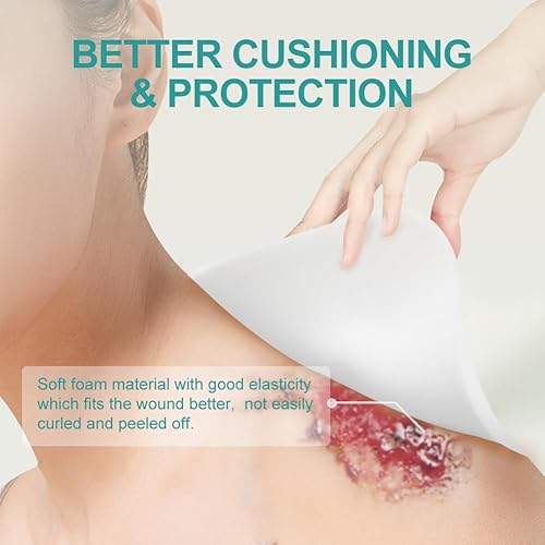 Miniatura 3 de Dimora Apósito de espuma de silicona sin borde, 6 x 6 pulgadas, vendajes adhesivos altamente absorbentes para heridas, almohadillas cortables para
