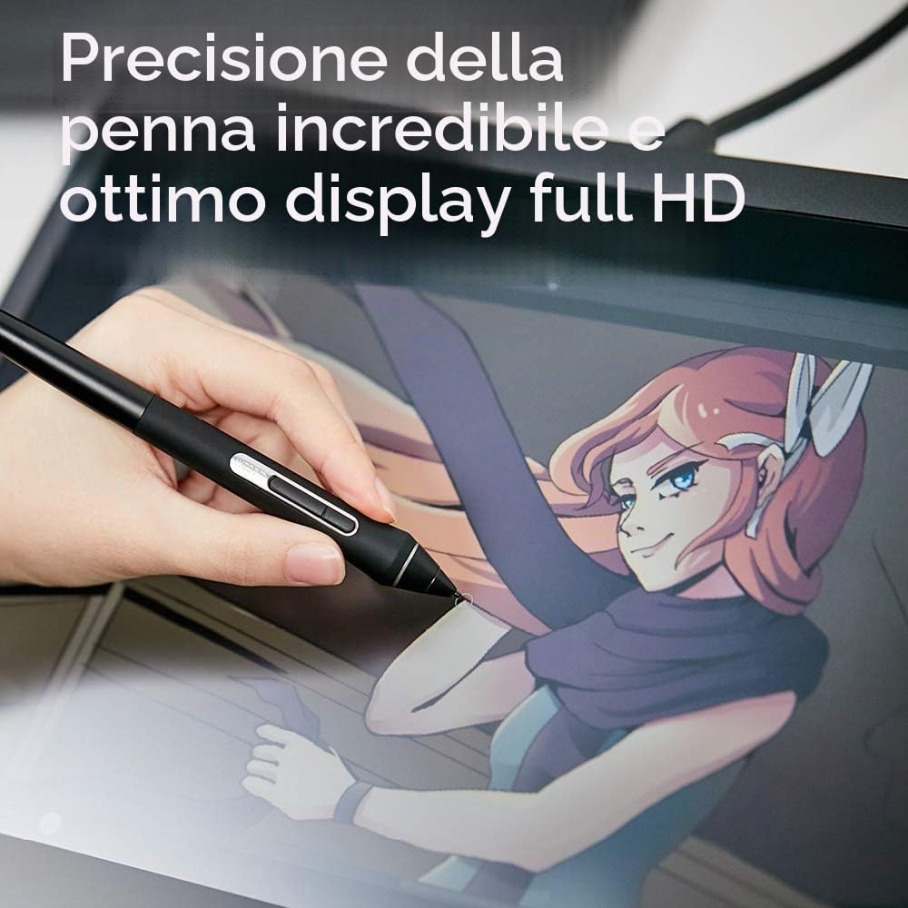 Wacom Cintiq 16 – Tavoletta Grafica con Schermo per Disegno Digitale, Penna Wacom Pen Pro 2, Full HD 1920 x 1080, Nero & ACK22211 Kit 10 Punte Standard per Pro Pen 2, Nero