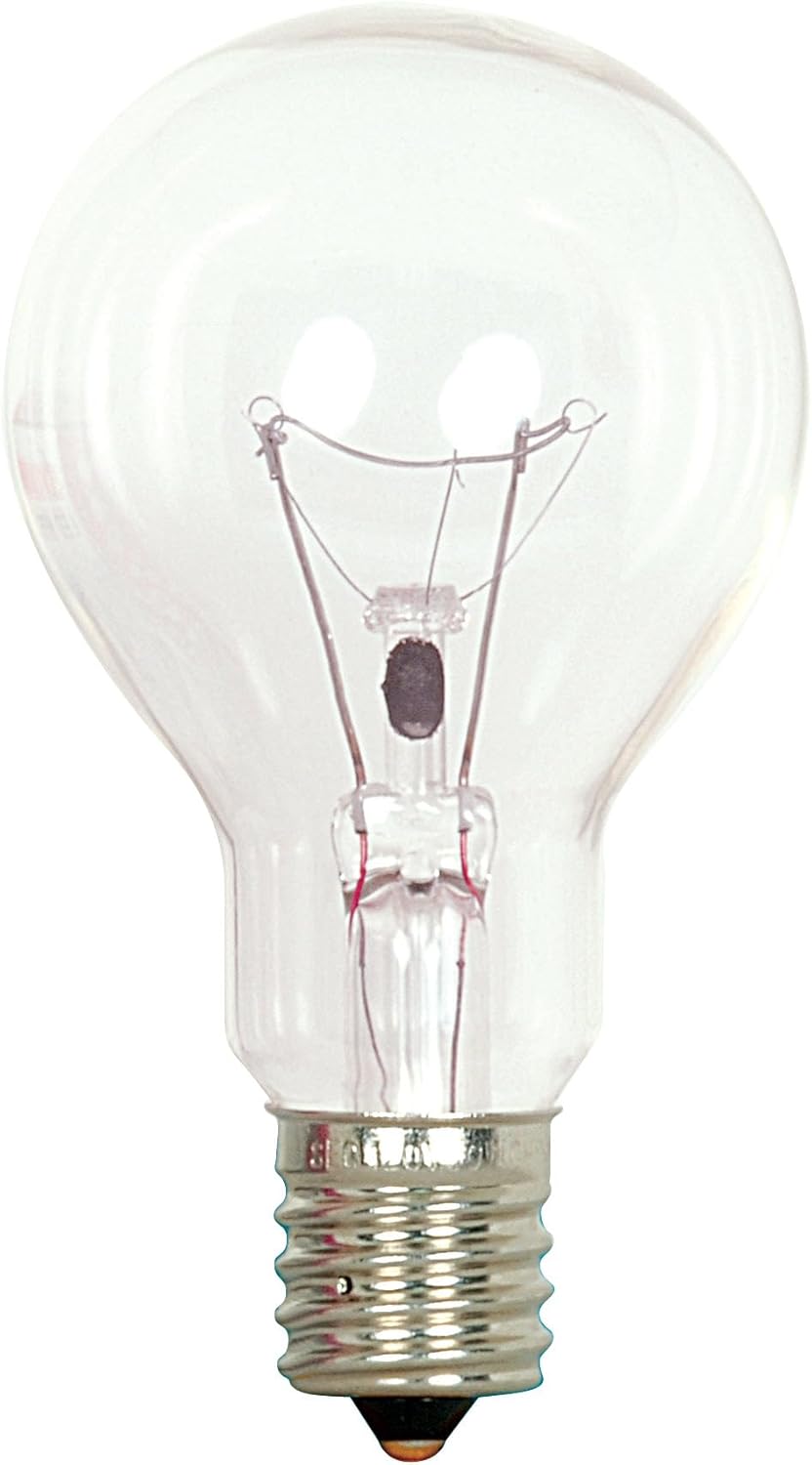 Satco S2744 120V Intermediate Base 40-Watt A15 Light Bulb, Clear , White