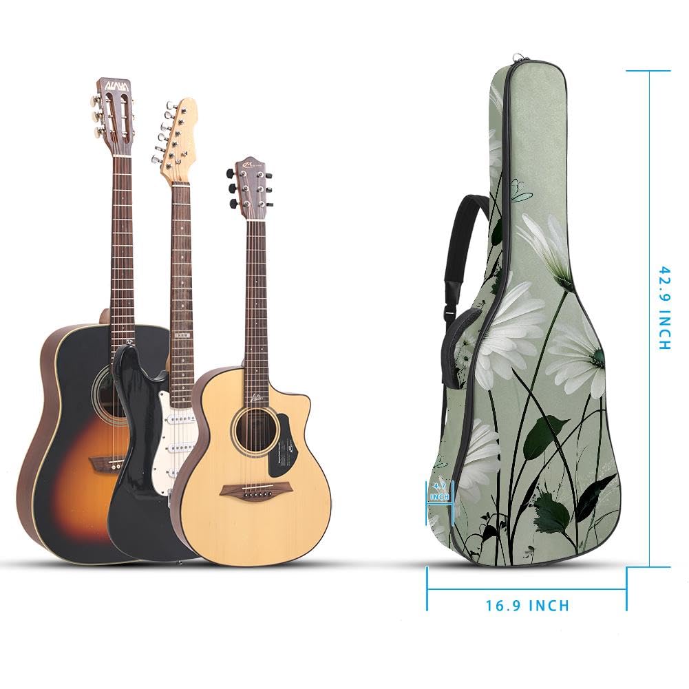 Gitarrentasche, volle Größe, 99 cm, 101,6 cm, 104,1 cm, für Akustikgitarre, Konzertgitarre, 10 mm dick, gepolstert, Schneemann-Gitarrenkoffer, wasserdicht, mit Tasche, verstellbarer