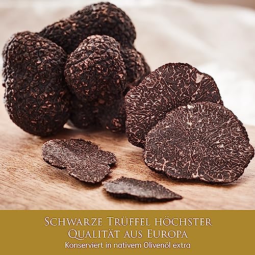 TruffleHunter – Schwarze Trüffelscheiben – Konservierte Trüffel in nativem Olivenöl extra – 80 g