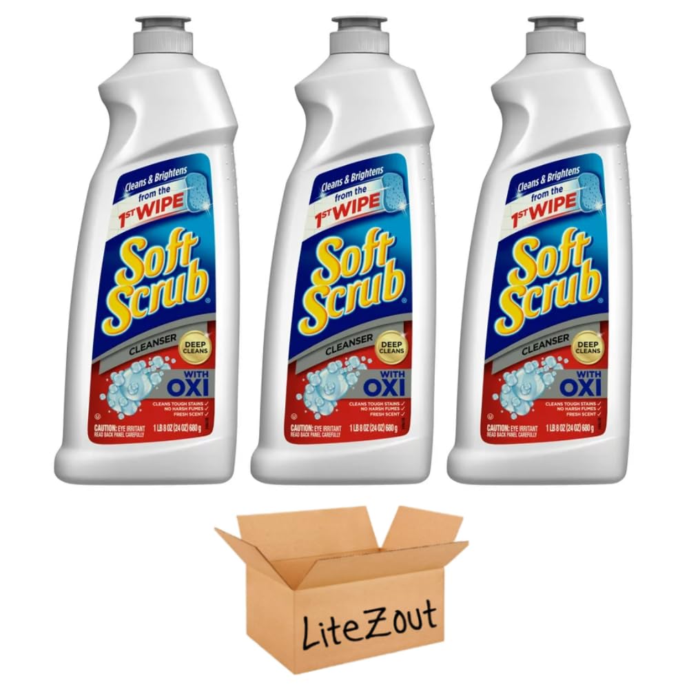 LiteZoutSoft scrub Oxi Cleanser, 24 Ounce, (Pack of 3)