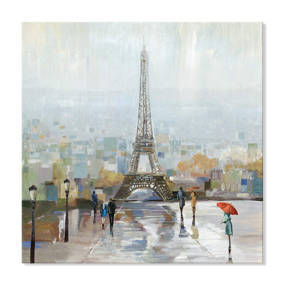 Amazon.co.jp: 7CANVAS 風景画 印象的な街の風景エッフェル塔の下の