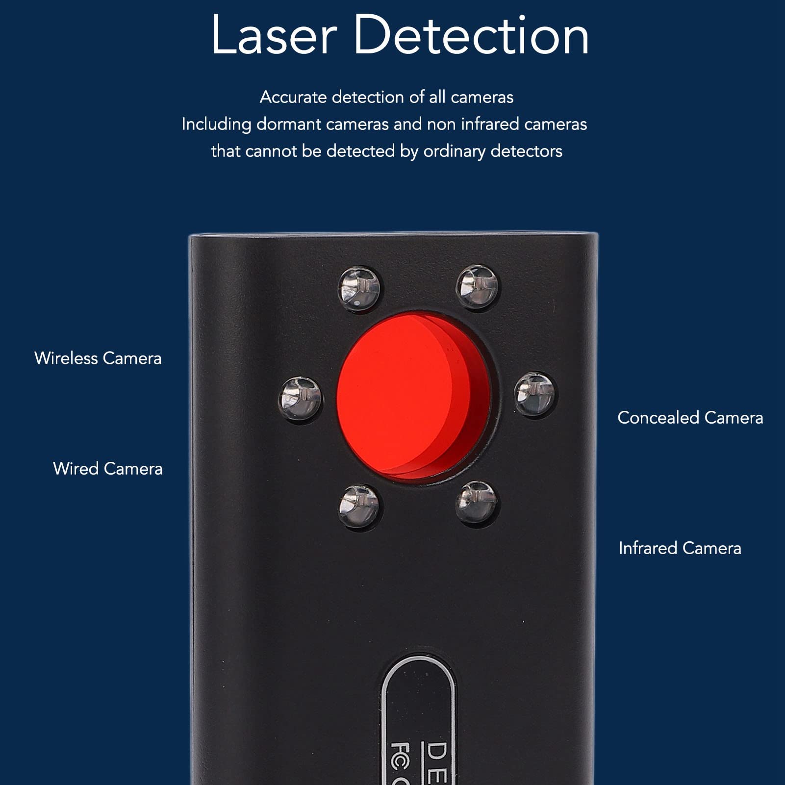 Camera Detector Multifunctional LED Hidden Camera Finder 6 Level Adjustment Bug GPS Finder Listening Device Detector 3