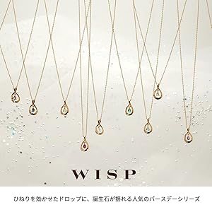 【WISP】ウイスプ　K10 ネックレス　40㎝ ウィスプ]WISP K10イエローゴールド あこや真珠 ダイヤモンド