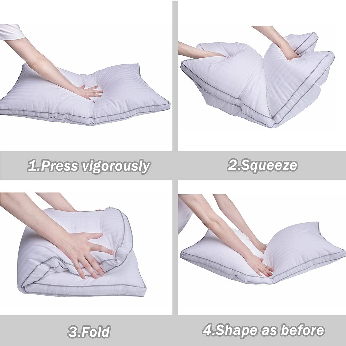 Bed Pillows for Sleeping 2 Pack - Queen Size 20 x 30 Inches, Ultra Soft Breathable Down Alternative Pillows, Supportive Hypoallergenic Pillow for Side and Back Sleepers(Grey£ : Home & Kitchen