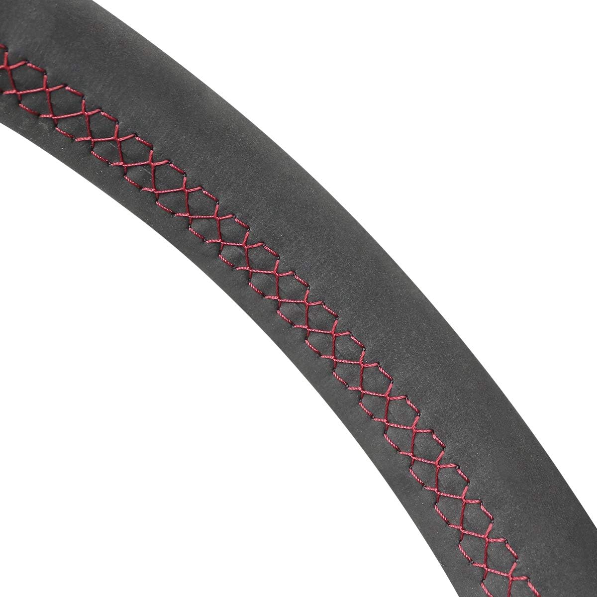 MEWANT Car Steering Wheel Cover for Mitsubishi Lancer Evolution 8 VIII 2003-2004 / Lancer Evolution 9 IX 2005-2006Customized Hand Stitch Black Suede