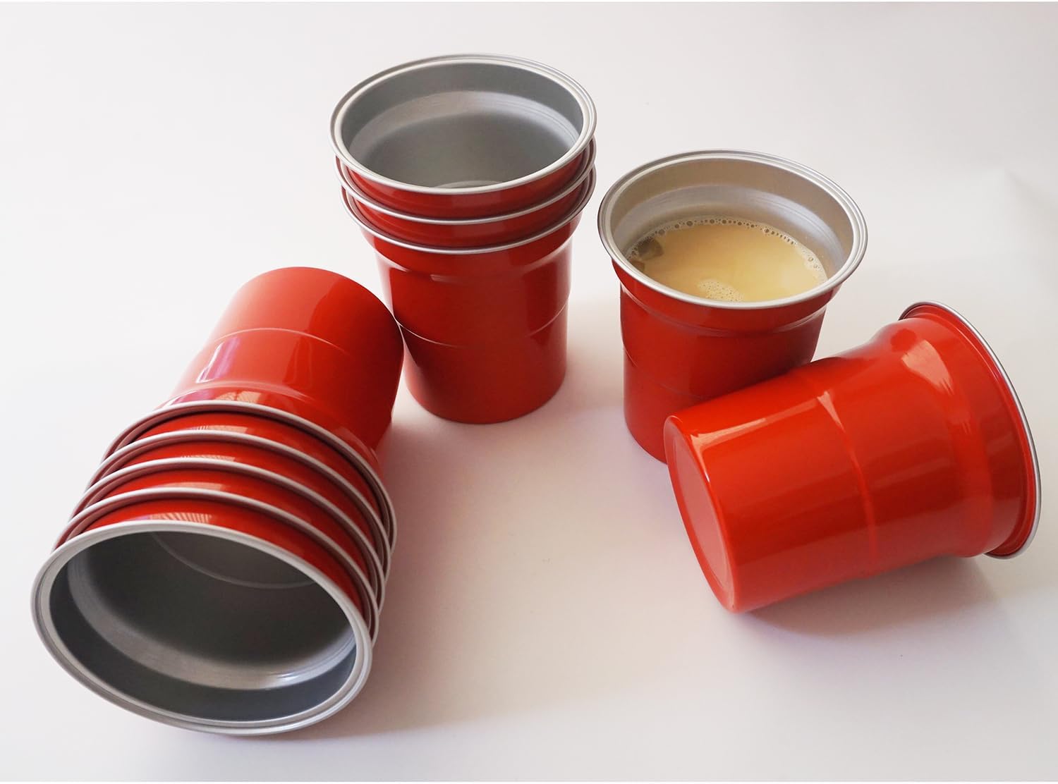 Party Cups 16 OZ, Aluminum Drinking Cups Disposable, Eco-Friendly and Recyclable Metal Cup Bulk, Perfect for Cold Drinks - 12 Count, Red - Image 5