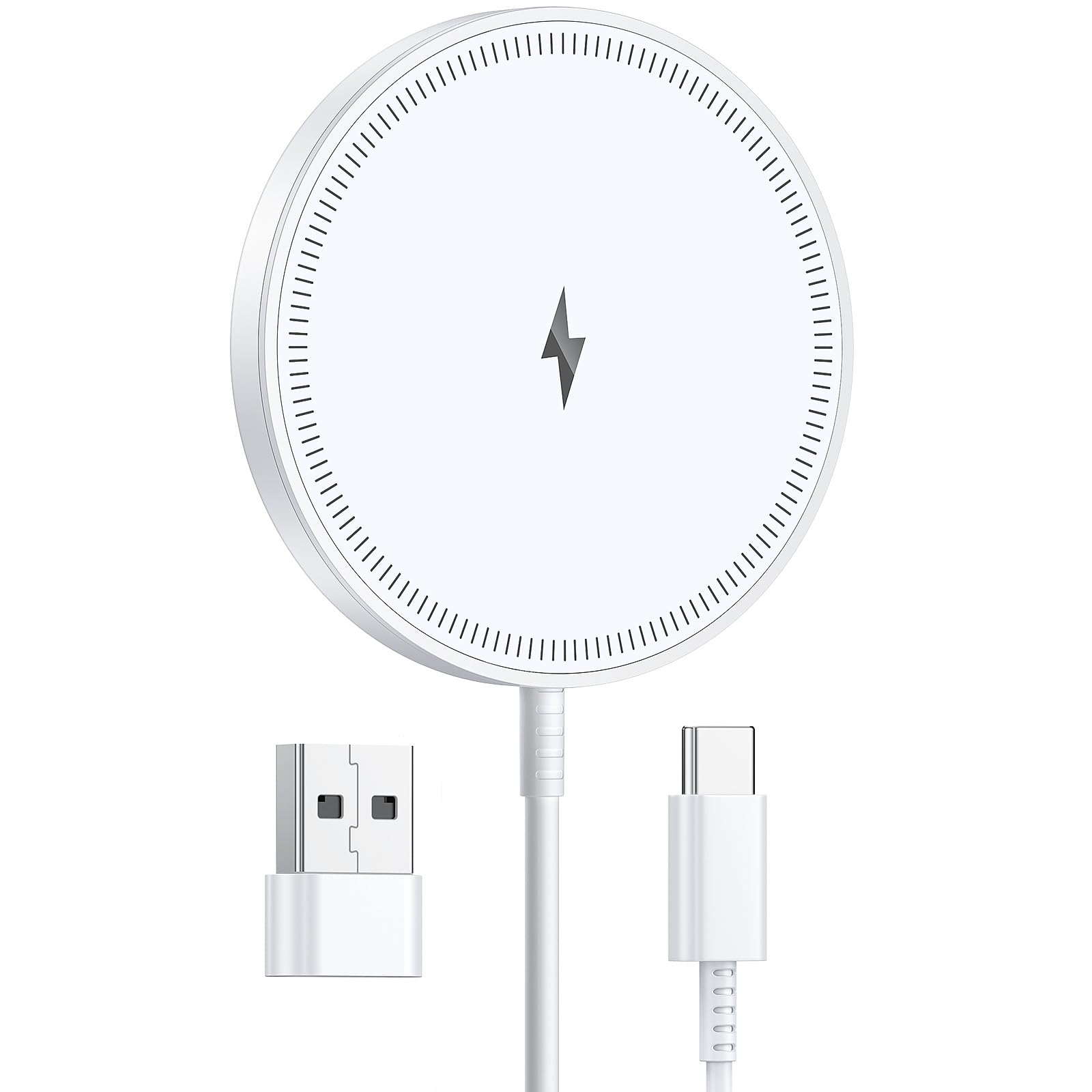 Magnetic Wireless Charger 15w Apple Mag-Safe Charger for Phone 16 Pro Max/16 Pro/16/16 Plus/15/14/13/12 Series AirPods 3/2/Pro/Pro 2 LED