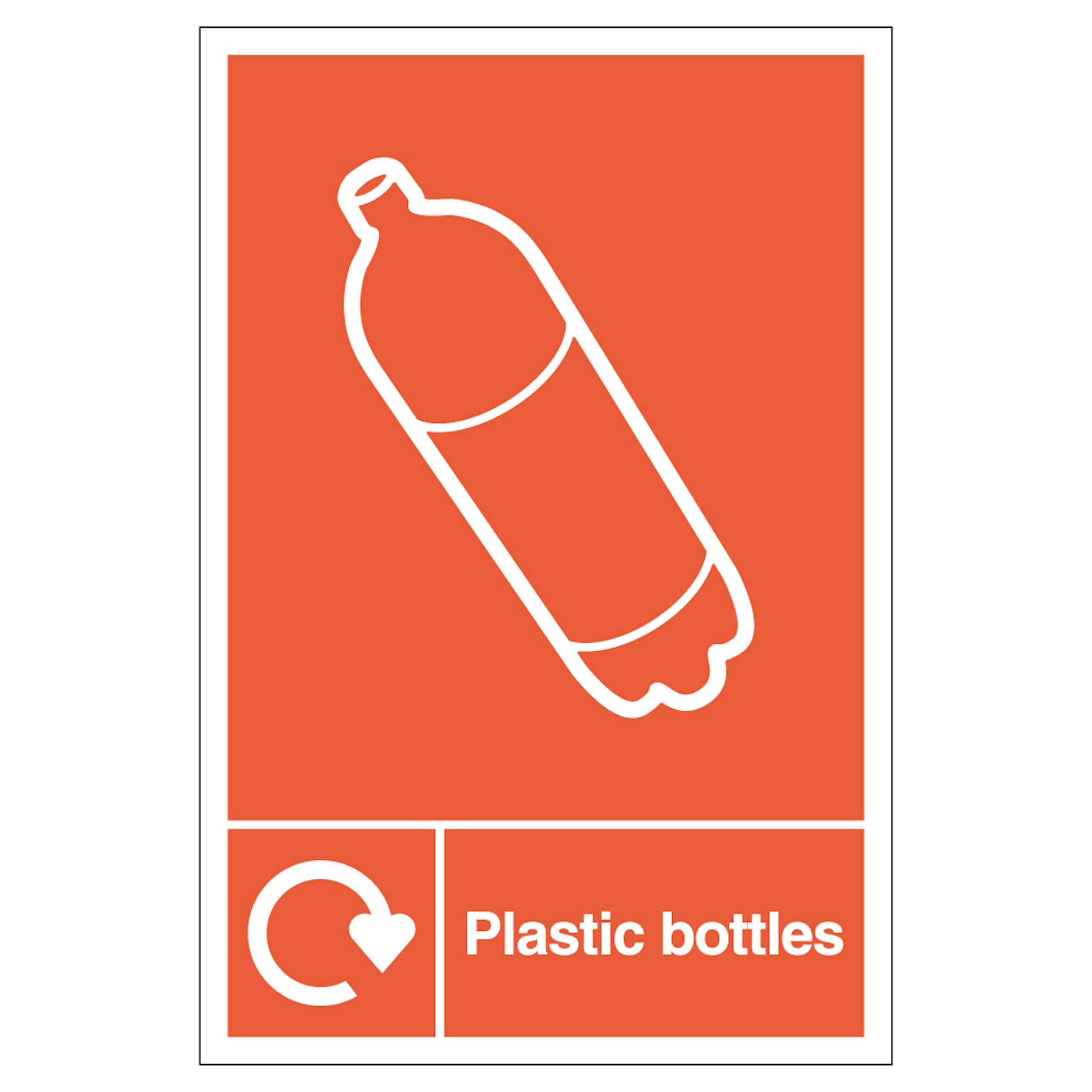 V Safety WRAP - Plastic Bottles Recycling 210 x 297 mm (A4) - 2mm Rigid Plastic Safety Sign