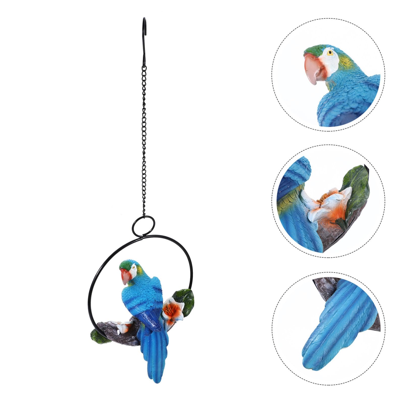 Alasum Ornamento Delicato a Forma di Pappagallo Blu da Appendere per Giardino e Casa Decorazione in Resina e Ferro