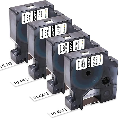 Cinta adhesiva de etiquetado de repuesto, color blanco y negro, para Dymo D1