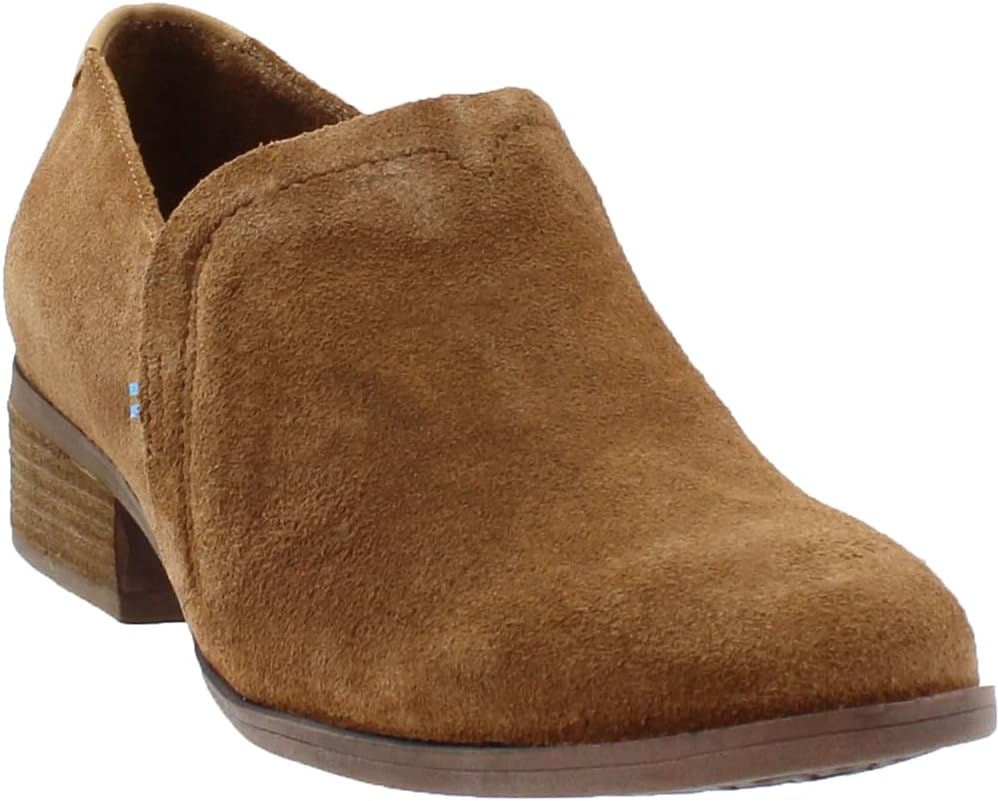 TOMS Desert Taupe Suede Women's Shaye Booties 10012287 Dark Amber Suede 12 B - Medium US