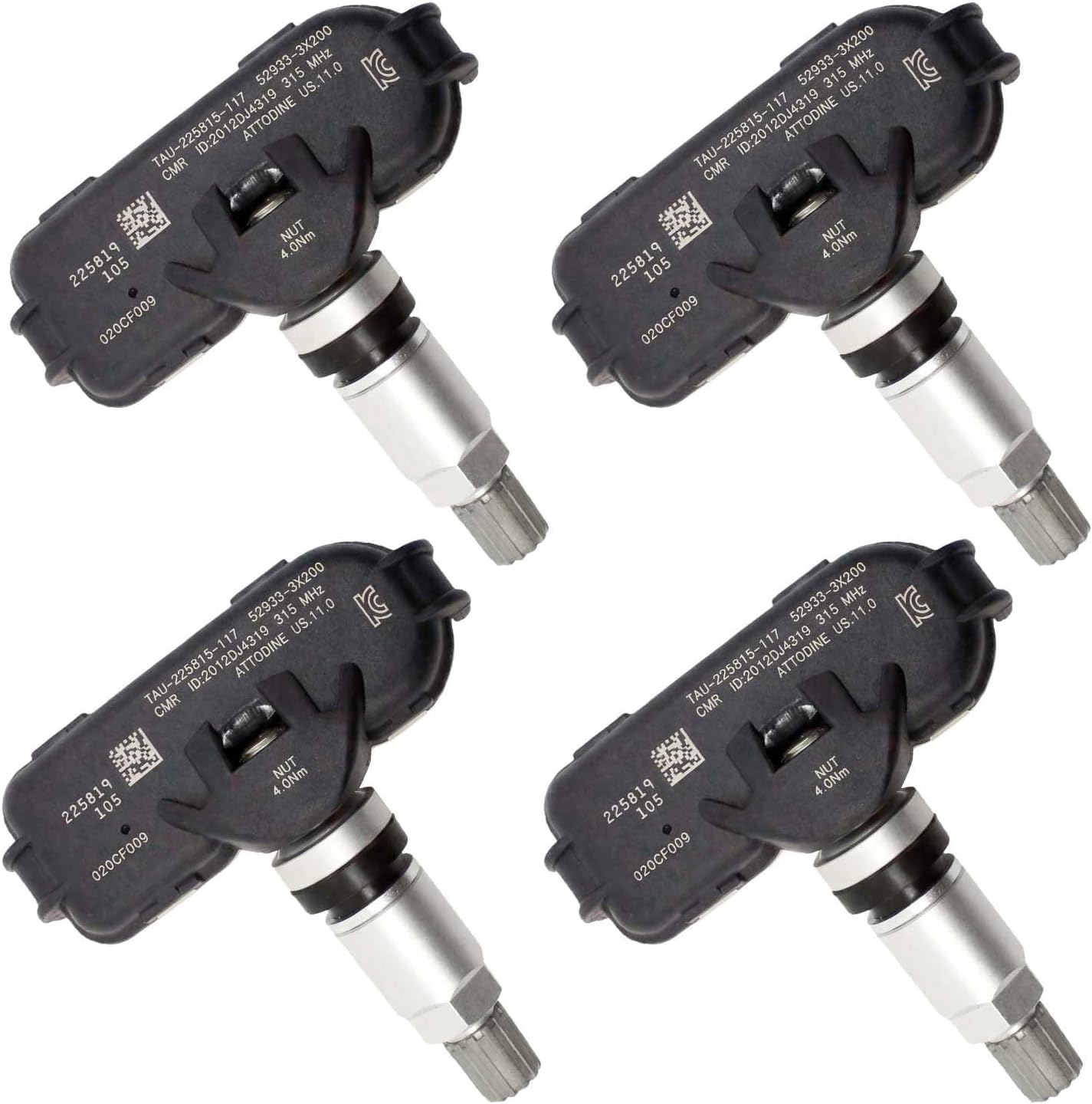 Pre-Programmed TPMS Tire Pressure Sensor 529333X200 Compatible with Toyota Sequoia 2006-2017 Sienna 2007-2020 Tundra 2006-2017 Replaces 52933-3X200 426070C070 4pcs