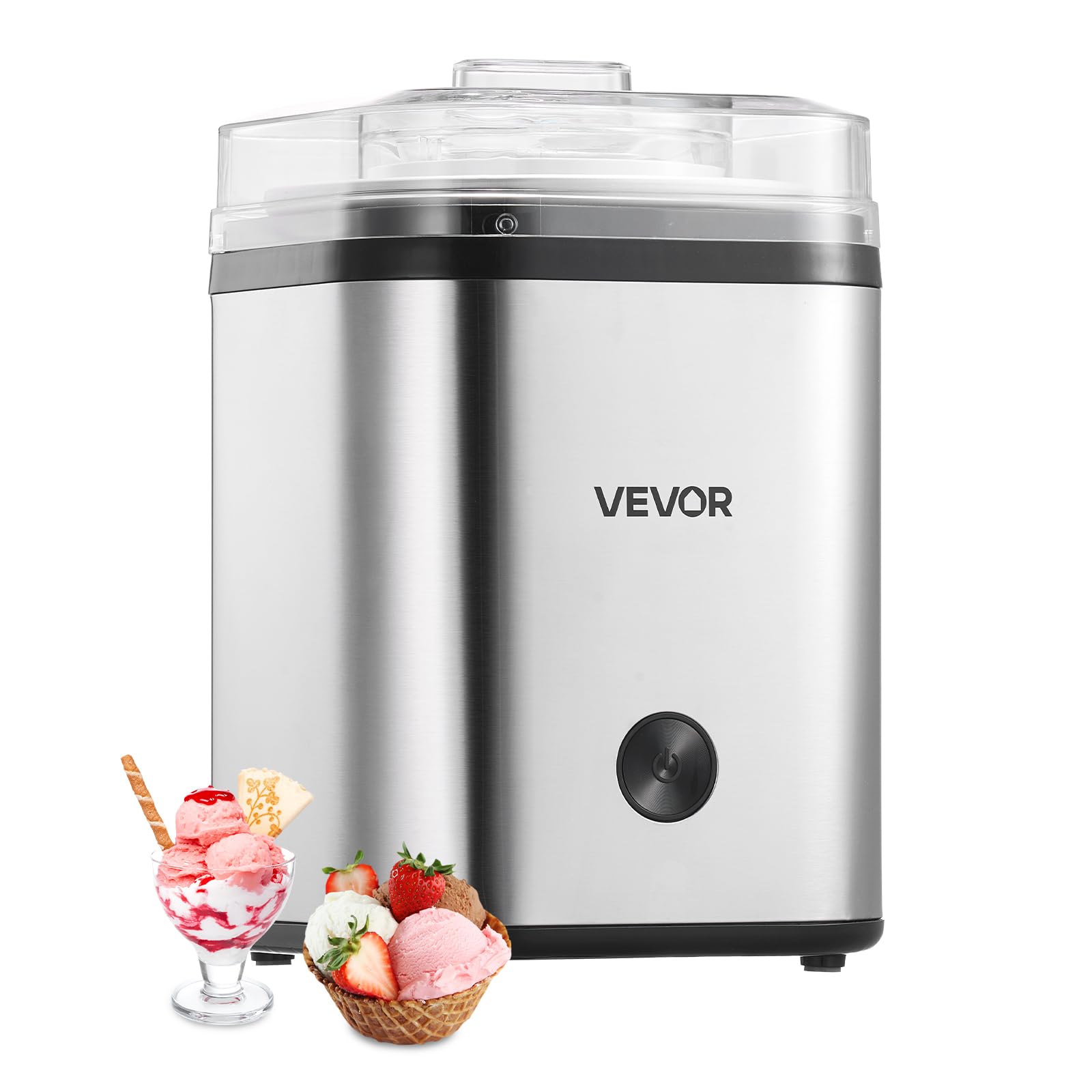 VEVOR Ice Cream Maker 2 11 Qt Large Capacity Electric Automatic Ice-Cream Machine with Easy Operation Cleaning Stainless