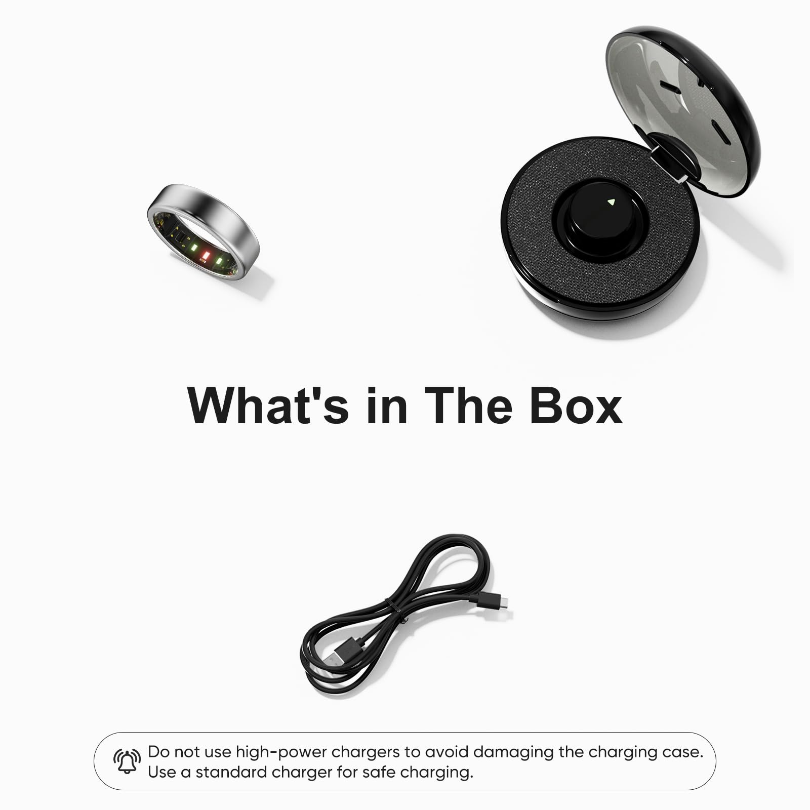 Anello intelligente in titanio per donne e uomini, ultra leggero (2,7-3,2 g), batteria 4-6 giorni, custodia da 500 mAh per 3 ricariche, tracker salute e fitness (argento 7)
