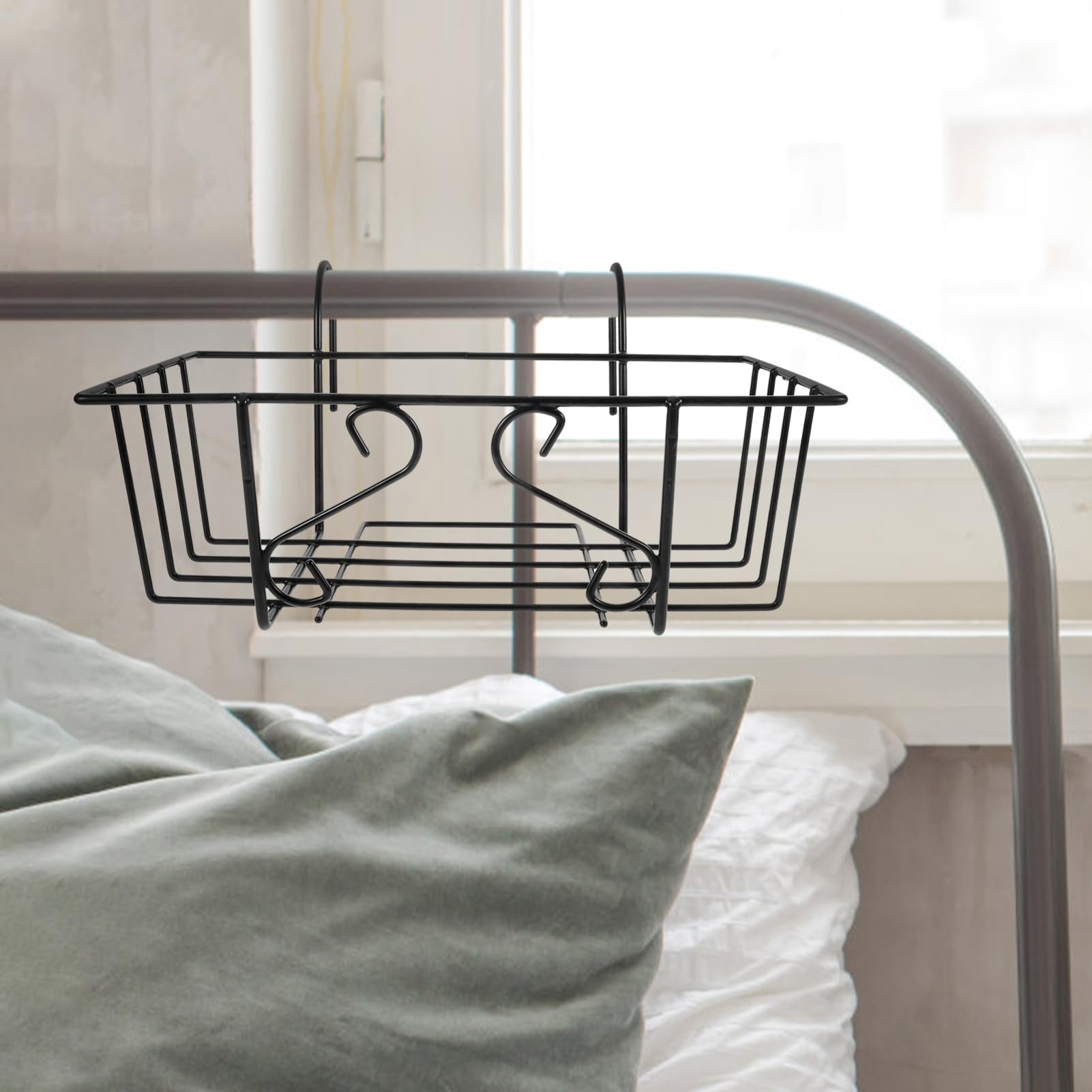 HEMOTON 2 Pièces Support de Pot de Fleurs Suspendu Noir pour Balcon Fenêtre ou Clôture Support Robuste pour Plantes et Fleurs Aucun Outil pour Installation