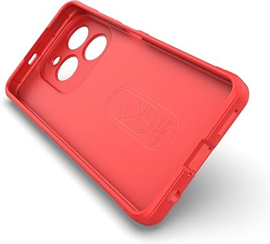 Case Compatible with Tecno Spark 20 Pro 4G Microfiber Lining Silicone Bumper, Ultra Thin Silky-Soft Touch Flexible Rubber Cover Shockproof Case for Tecno Spark 20 Pro (Red)