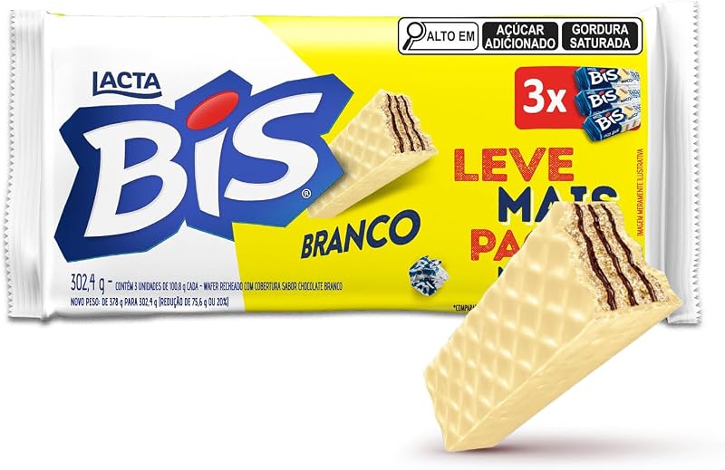 Lacta Bis Laka - Chocolate Branco Kit 3 Unidades 100,8g