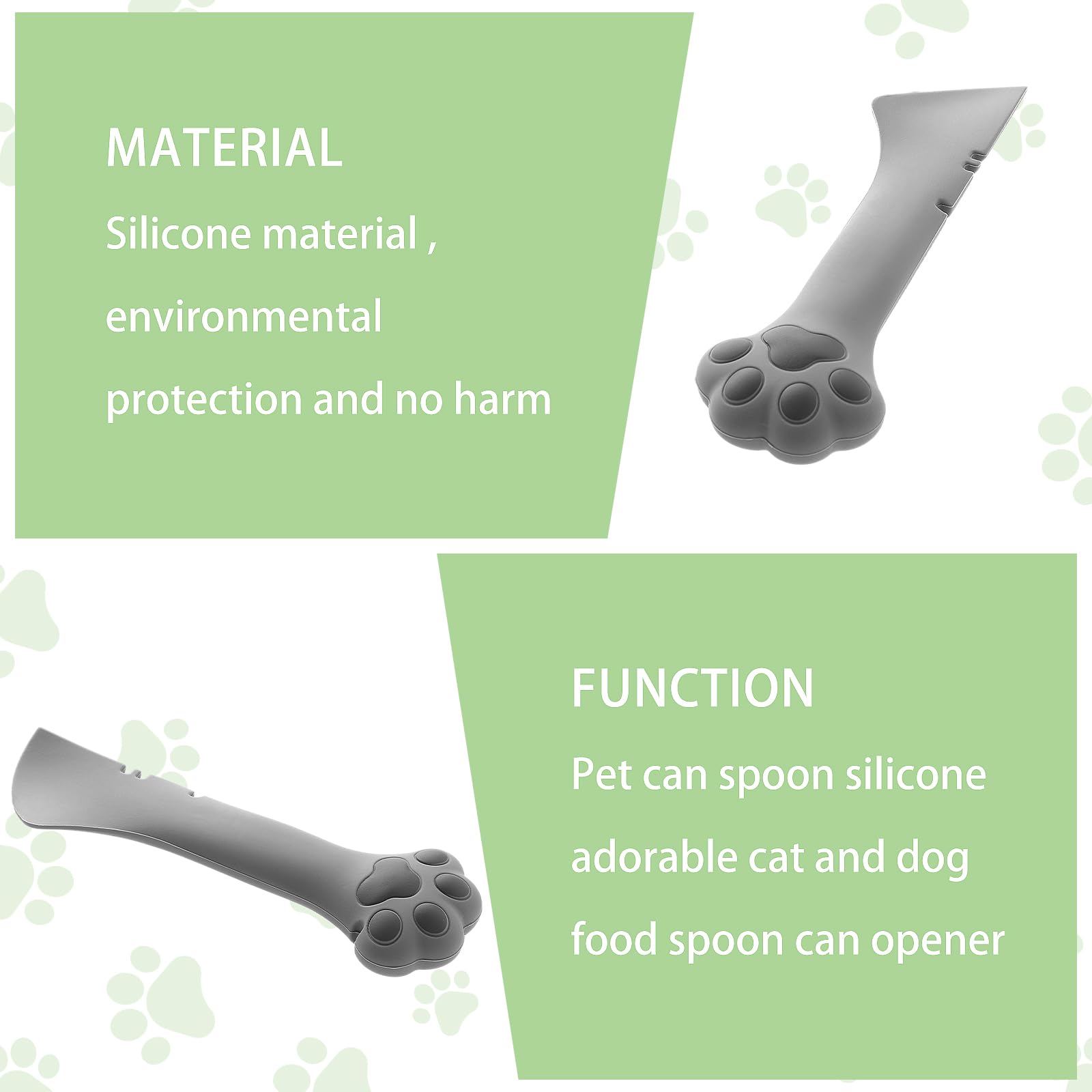 Cucchiaino Per Cibo Umido Gatti A Forma Di Zampa - Apriscatole, Spatola E Cucchiaio | Plastica Grigio