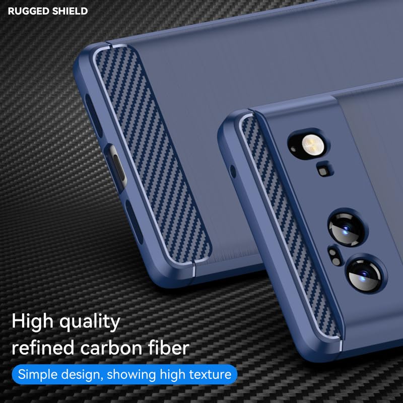 Image of Hybrid Carbon Fiber Back Case for Google Pixel 6 (Blue)