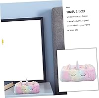 Vista 4 de 1 caja dispensador de pañuelos de escritorio, dispensador de pañuelos cubierta de servilleta bandeja de pañuelos contenedor único caja de pañuelos