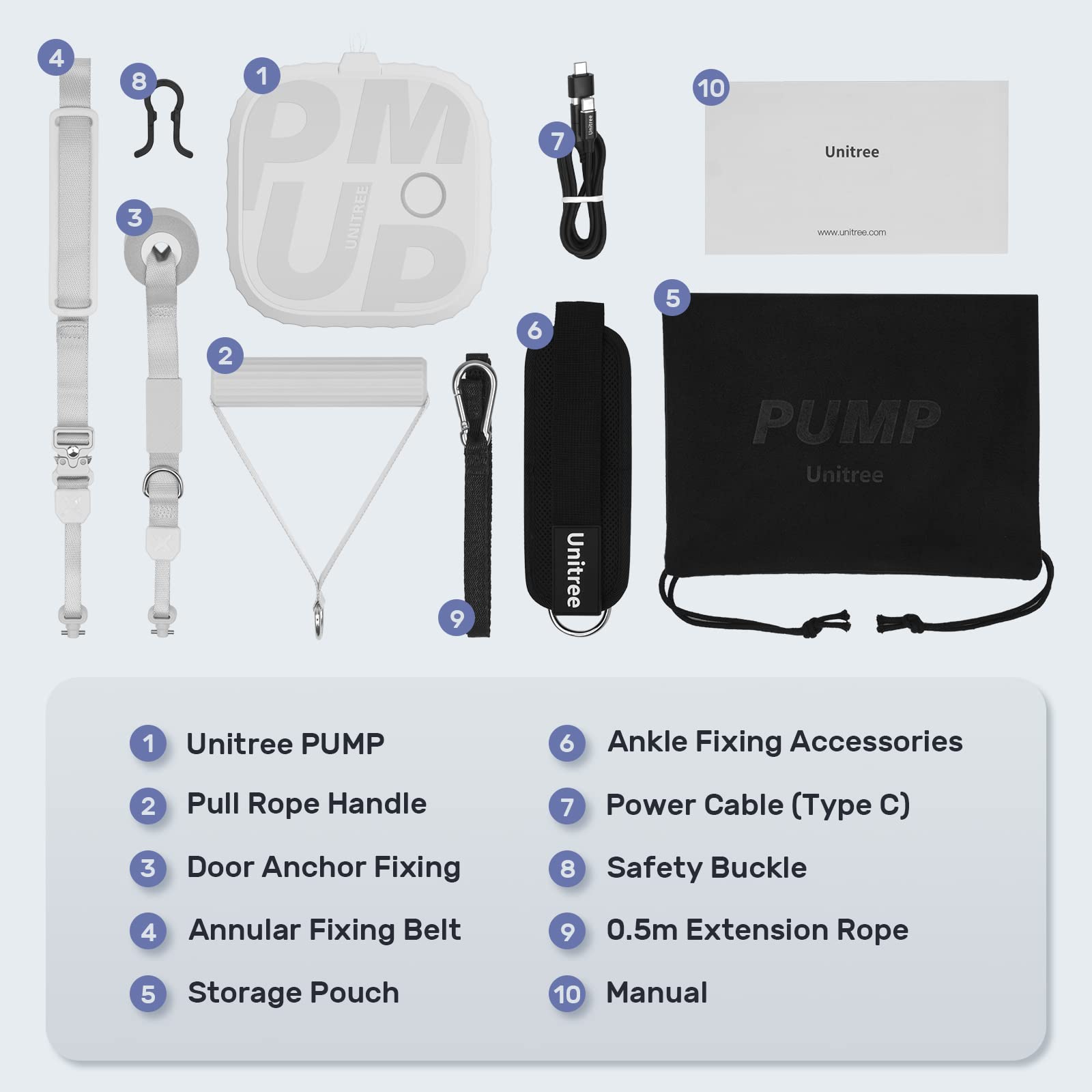 UNITREE PUMP Equipamento de fitness doméstico elétrico, 2 a 20 kg