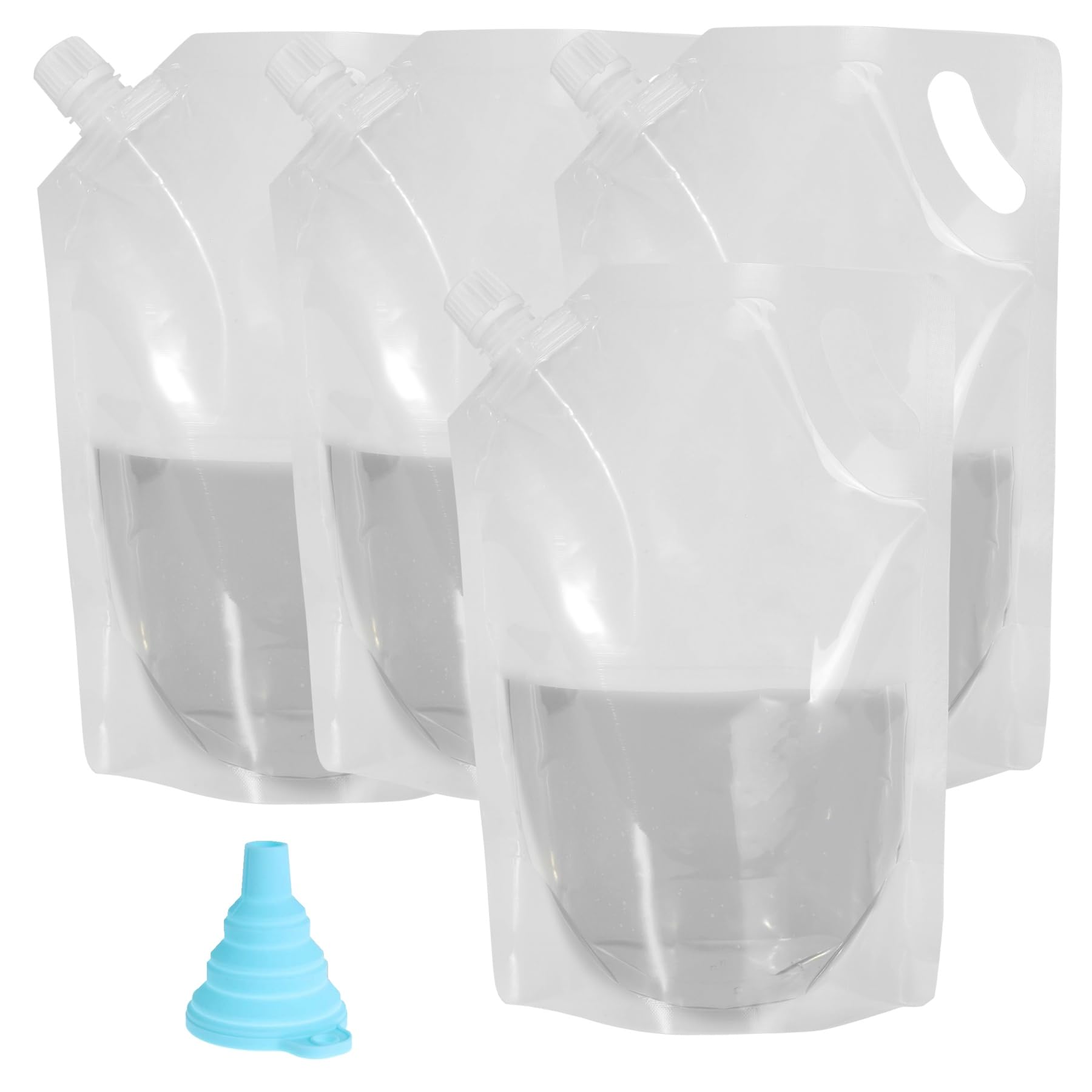 Dawnzen 4pcs 32oz Discreet Plastic Flask Kit Liquor Bag to Sneak Booze Disguised Smuggle Alcohol on Cruise For Bringing Wine During Concerts, Clubs, Camping, Outdoor Travel, with 1 Funnel