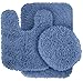 Garland Rug 3-Piece Serendipity Shaggy Washable Nylon Bathroom Rug Set, Basin Blue