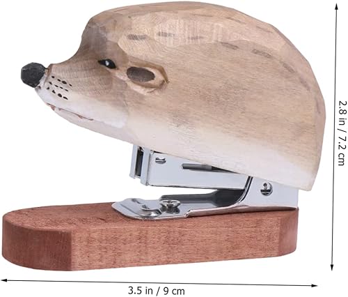 Miniatura 8 de Grapadora manual púrpura para escritorio para niños, grapadora con grapas, mini grapadora resistente, para erizo, herramienta de perforación de