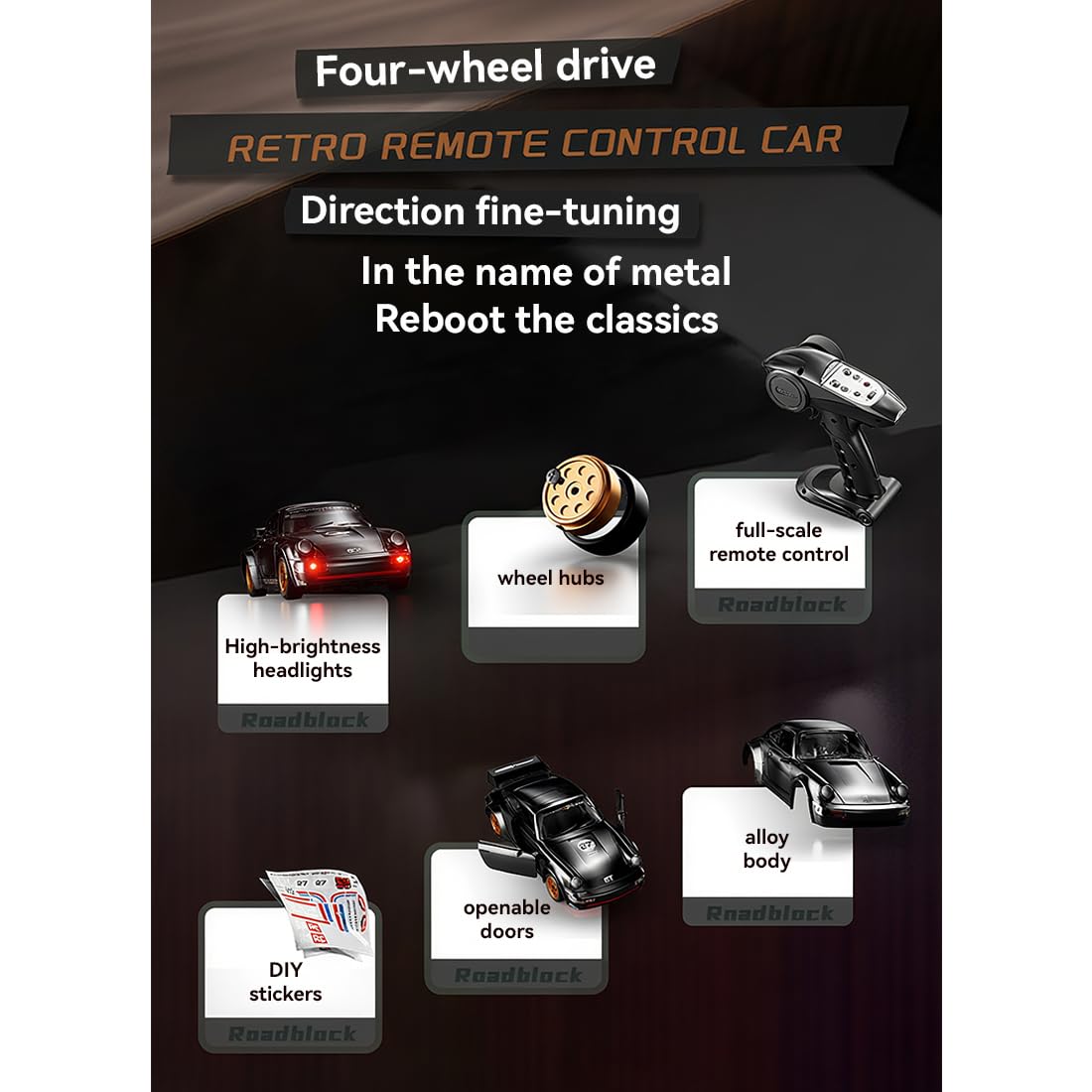 1/43 Drift RC Auto Mini, 2,4 G, w pełni proporcjonalny 4WD Drift RC Racing Car samochód sportowy z otwieranymi drzwiami, 18 km/h, stop metalu, samochód wyścigowy RTR